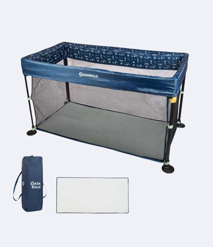 Lit parapluie compact — matelas 25 kg/m³ inclus